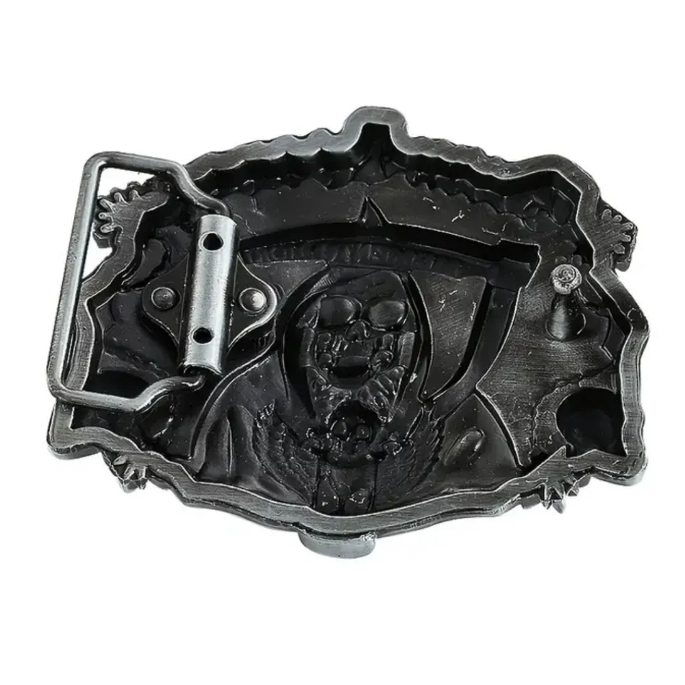 New Grim Reaper punk men's goth black belt buckle